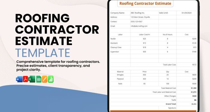 Industrial roofing cost estimate