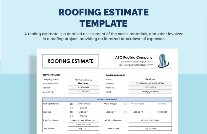 Free Roofing Estimate Template | docelf.com